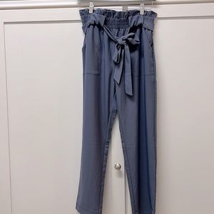 Blueish/ grey paper bag pants